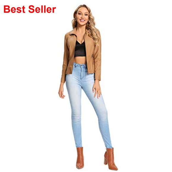 Faux Leather Jacket, Quilted Zip Up Coat, Casual Fashion Outerwear - Picture 2 of 6